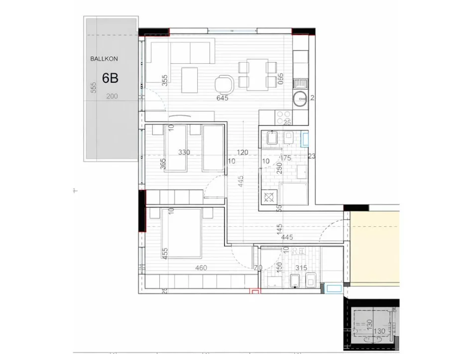 Tirane, shitet apartament 2+1 Kati 7, 103 m² 247.000 € (MBRAPA GLOBE, RRUGA E KAVAJËS)