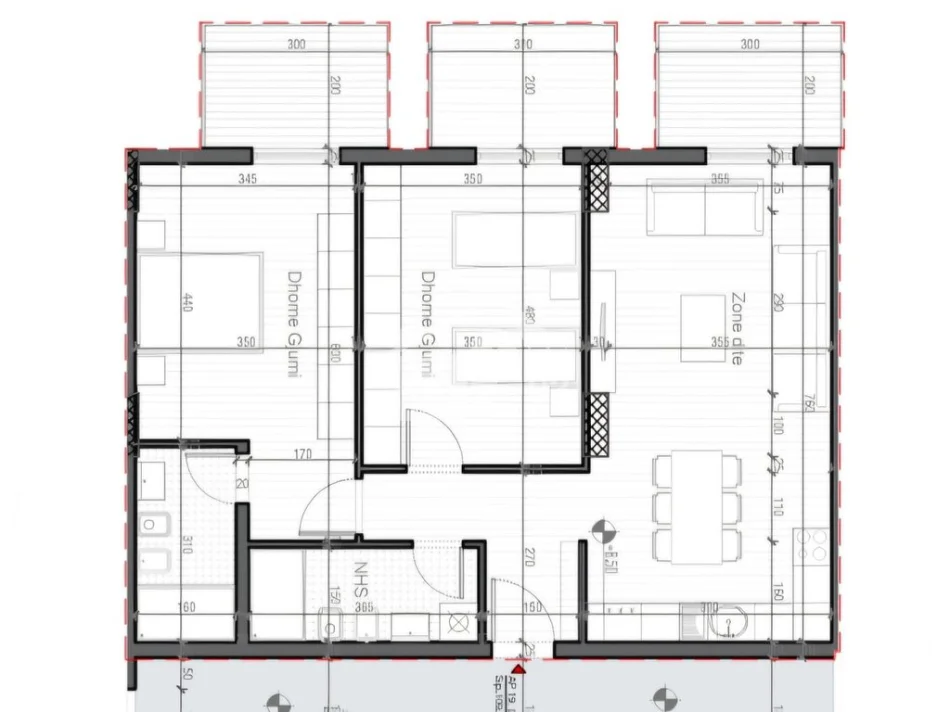 Tirane, shitet apartament 2+1 Kati 2, 126 m² 252.000 € (REZIDENCA “PORTA TIRANA E RE”)