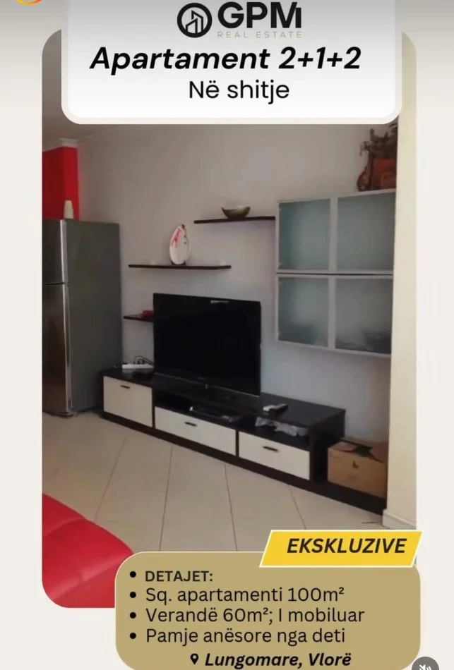 Vlore, shitet apartament 2+1 ne Lungomare  ,100 m² 270.000 €.