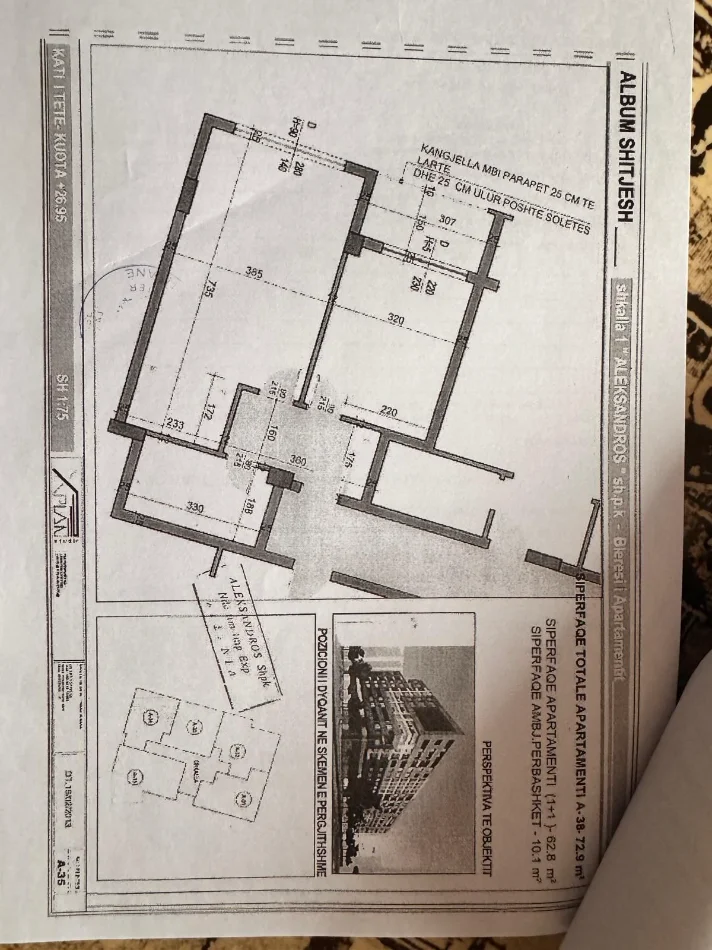 Tirane, shes apartament 1+1+Ballkon Kati 8, 73 m² 125.000 € (Prane Return Bar,rruge kreyesore)