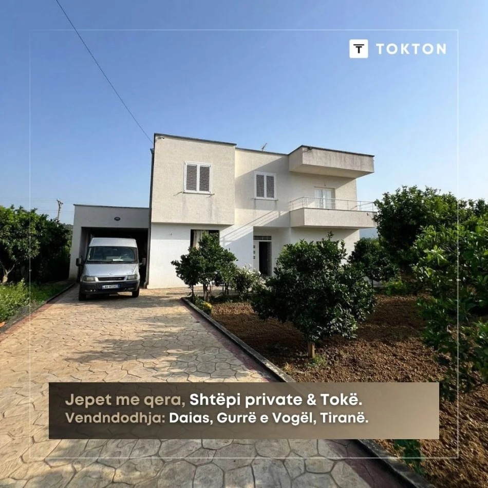 Tirane, jepet me qera shtepi 3+1 Kati 2, 360 m² 2.500 € (Adresa: Daias, Gurrë e Vogël, Tiranë.)