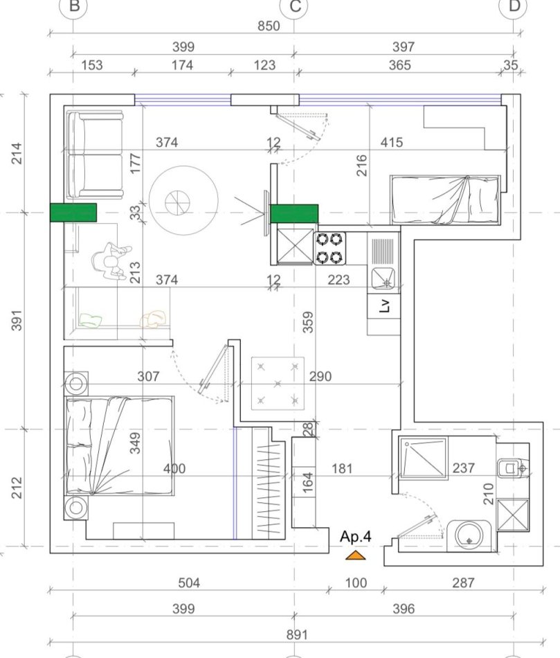 Tirane, shes apartament Kati 4, 77 m² (Rruga e Elbasanit)