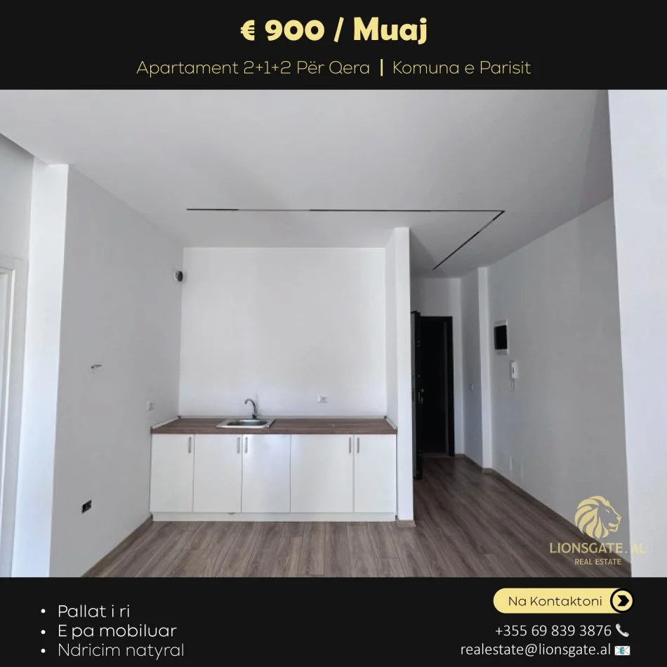 Tirane, jepet me qera apartament 2+1 , 105 m² 900 € (Komuna e Parisit)