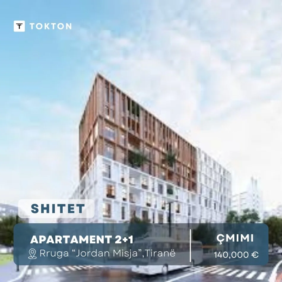 Në shitje, Apartament 2+1 Rruga "Jordan Misja", Tiranë