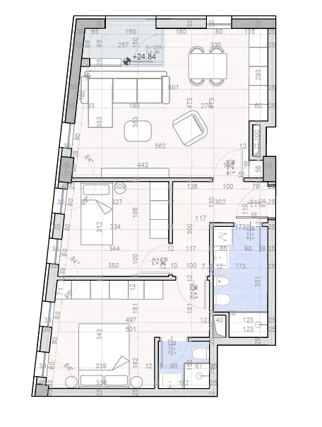 Tirane, shitet apartament 2+1+Ballkon Kati 7, 92 m² 133.500 € (Astir)