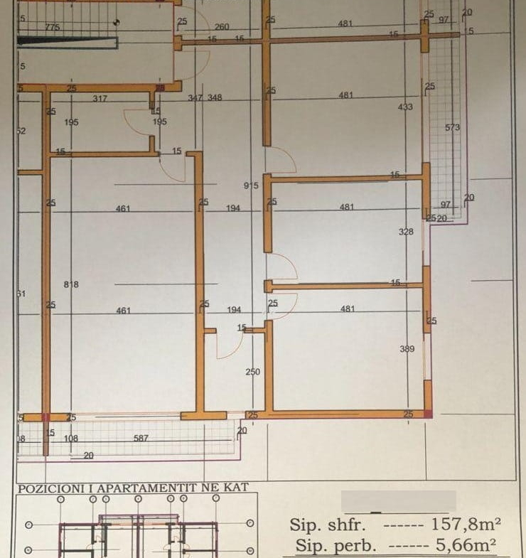 Tirane, shitet apartament 3+1 Kati 5, 164 m² 268.000 € (Komuna E Parisit)