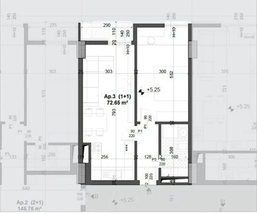 Tirane, shitet apartament 1+1+Ballkon Kati 1, 72 m² 108.975 € (Ish-Fusha e Aviacionit)
