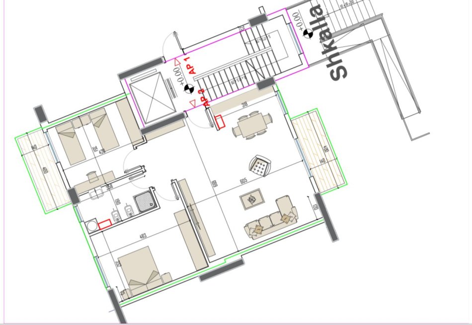 Tirane, shitet apartament 2+1+Ballkon, Kati 5, 116 m² 102,000 € (KAMEZ)