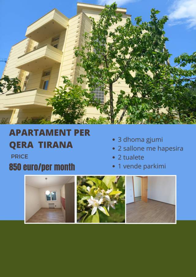 Tirane, jepet me qera apartament 3+1+A+BLK Kati 1, 184 m² 850 Euro (Bilal sina)