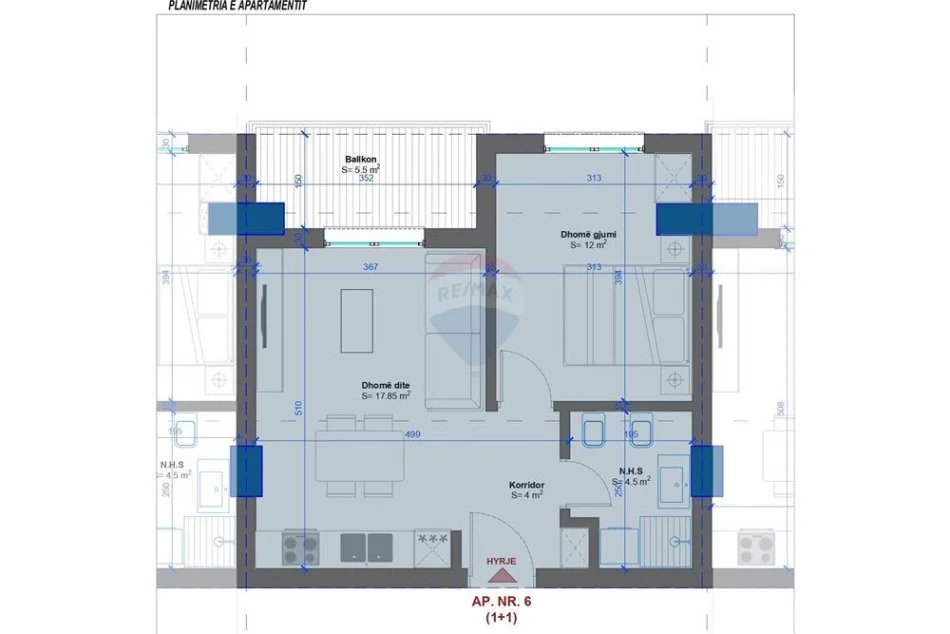 Shqiperi, shitet apartament 2+1 Kati 6, 58 m² 70.560 € (Rruga e Detit - Golem)