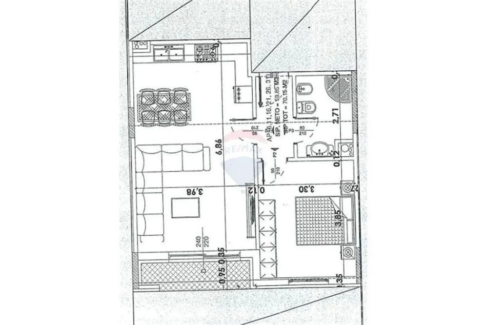 Tirane, shitet apartament 1+1 Kati 3, 99 m² 106.200 € (Rruga Rexhep Shala - KMY - Yzberisht)