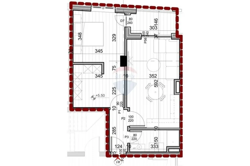 Shitet Apartament 1+1 – 21 Dhjetori, Tiranë