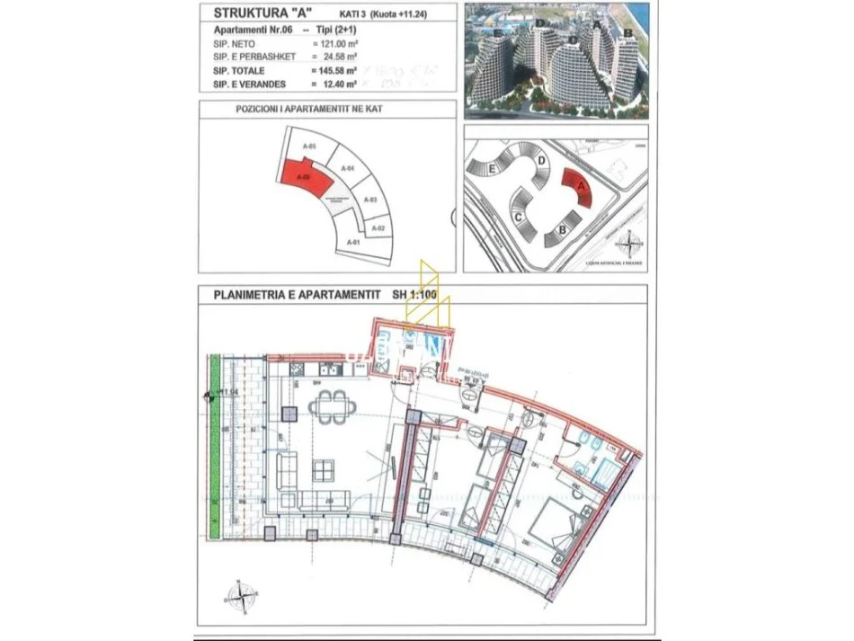 Tirane, jepet me qera ambjent biznesi Kati 3, 145 m² 1.850 € (liqeni)