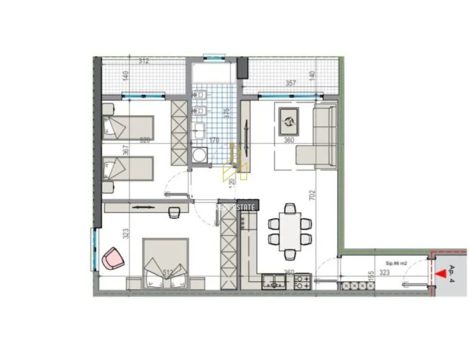 Tirane, shitet apartament 2+1 Kati 8, 97 m² 78.000 €