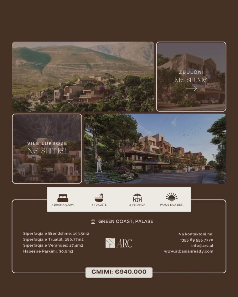 Shitet Vilë 2-Kateshe Luksoze Në Zemër Të Green Coast Village