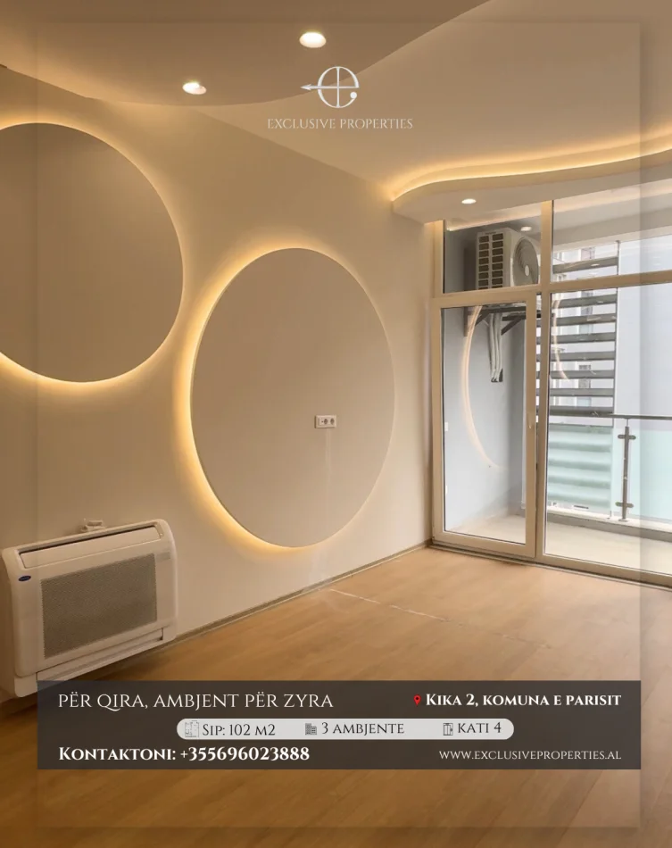 Tirane, jepet me qera zyre Kati 2, 101 m² 1.000 € (Kika 2 Komuna e parisit)