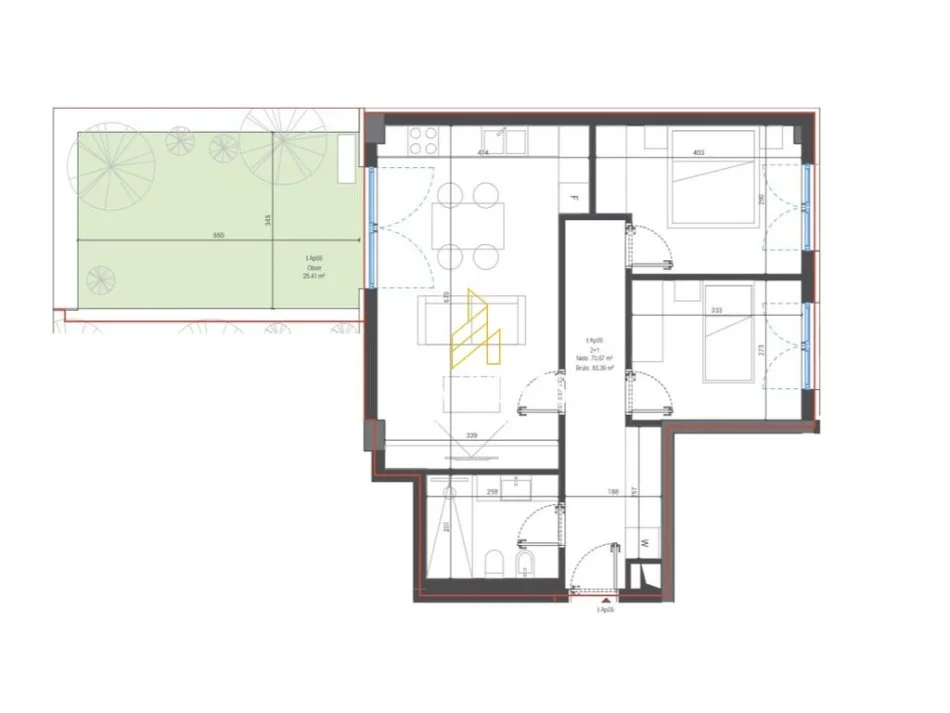 Dhermi - Palase, shitet apartament 2+1 Kati 0, 83 m² 256.557 € (Drimadhë)