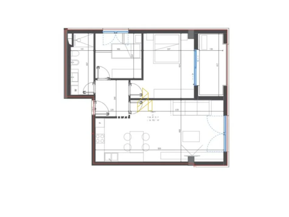 Dhermi - Palase, shitet apartament 2+1 Kati 1, 103 m² 272,870 € (Drimadhë)