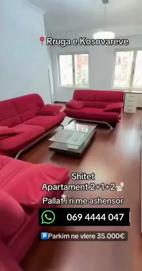 Tirane, shitet apartament 2+1 Kati 1, 390.000 € (rruga e kosovarve)