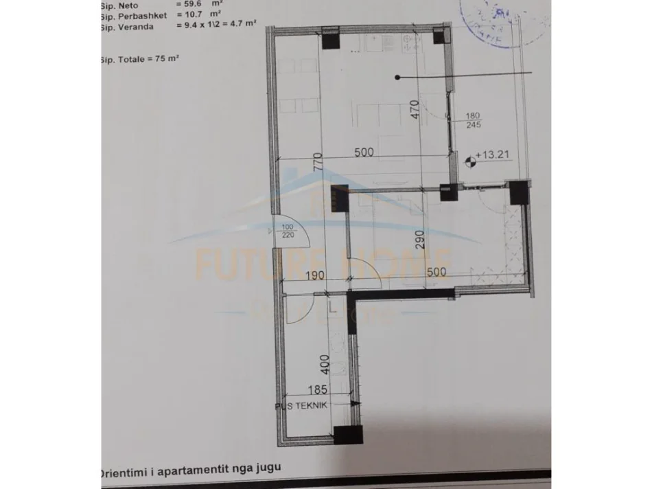 Tirane, shitet apartament 1+1+Ballkon Kati 3, 80 m² 135.000 € (LAPRAKE)