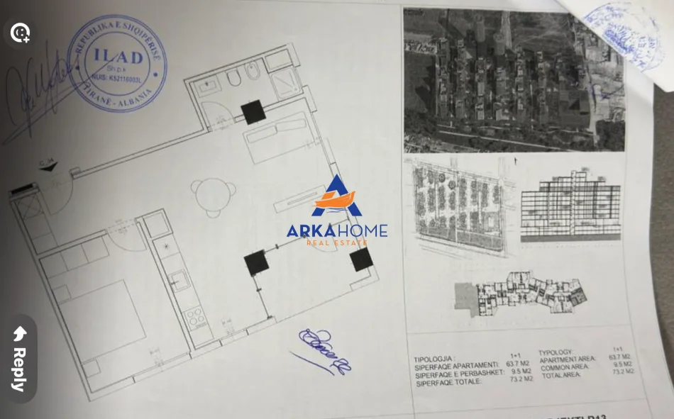 Tirane, shitet apartament 1+1+Ballkon Kati 7, 73 m² 79.000 € 