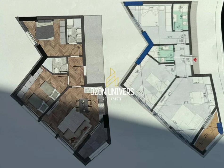 Tirane, shitet apartament 2+1+Ballkon Kati 9, 96 m² 168.700 € (Colonnade Residence, Rruga Dritan Hoxha)