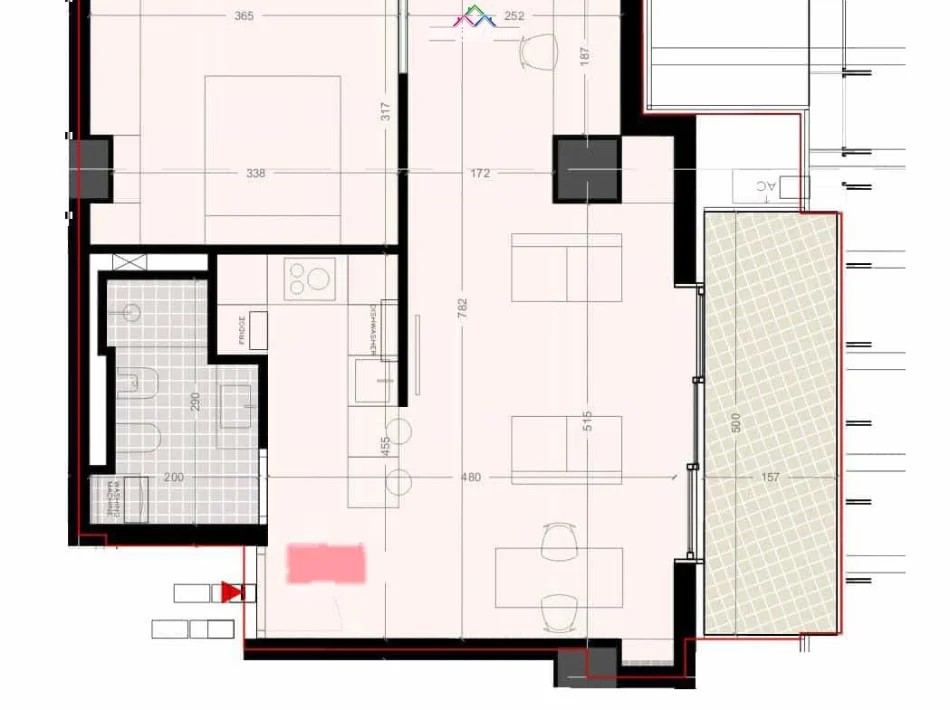 Tirane, shes apartament 1+1 Kati 4, 78 m² 126.210 € (Rruga Kastriotet)