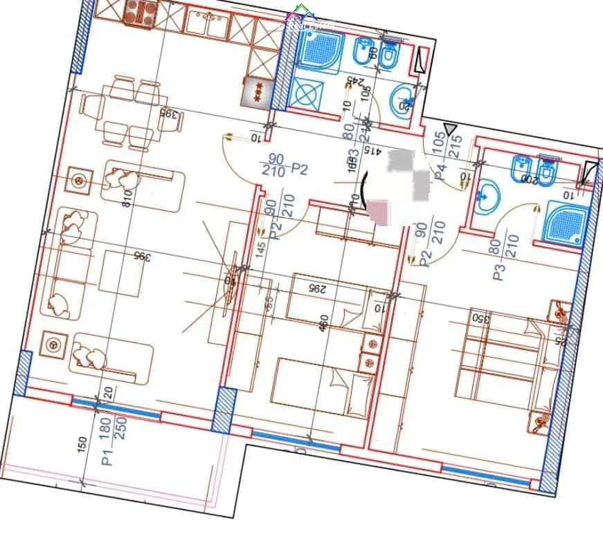 Tirane, shes apartament 2+1 Kati 3, 106 m² 127.500 € (Rruga Azem Galica)