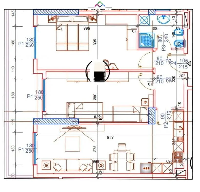 Tirane, shes apartament 2+1 Kati 4, 103 m² 124.200 € (Rruga Azem Galica)
