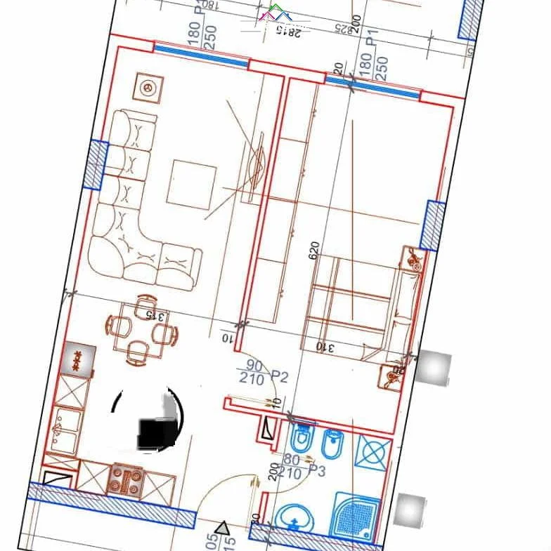 Tirane, shes apartament 1+1 Kati 3, 81 m² 97.600 € (Rruga Azem Galica)