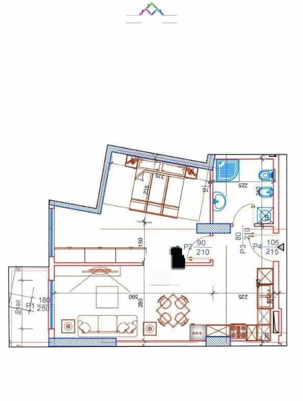 Tirane, shes apartament 1+1 Kati 3, 69 m² 83.100 € (Rruga Azem Galica)