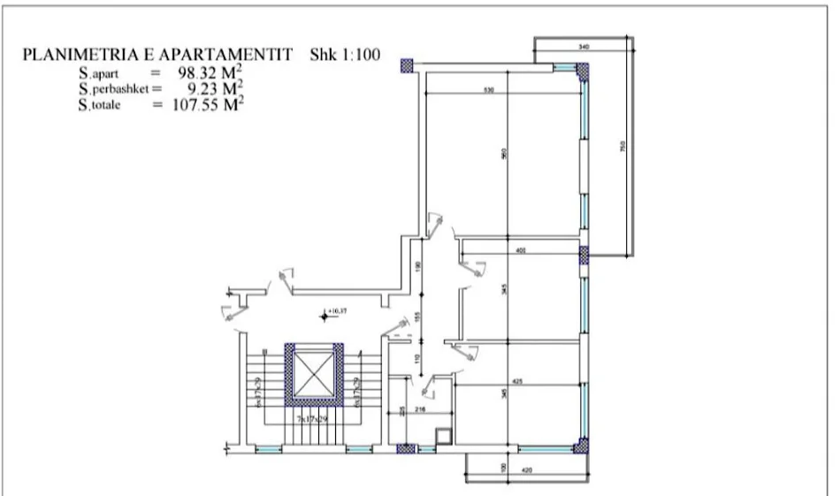 Tirane, shes apartament 2+1+Ballkon Kati 4, 107 m² 268.750 € 