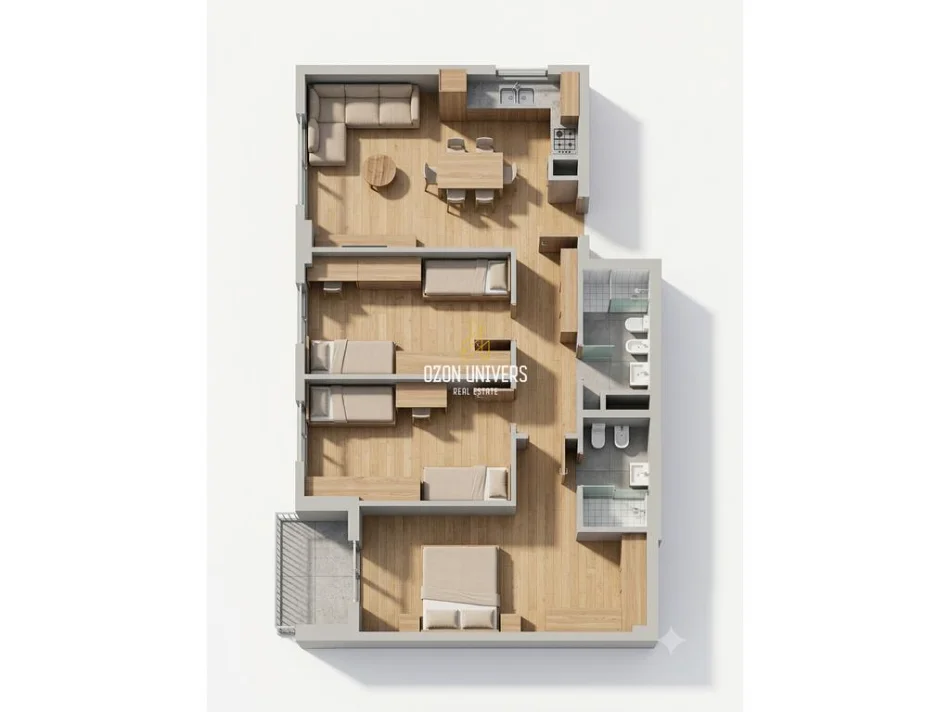 Tirane, shitet apartament 3+1+Ballkon Kati 2, 121 m² 181.350 € (5 Maji)