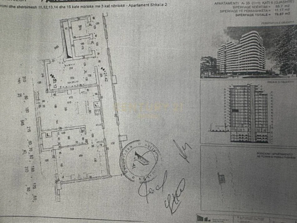 Tirane, shes apartament 1+1 Kati 6, 77 m² 169.000 € (corner residence)