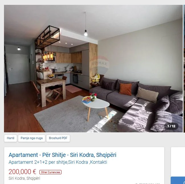 Tirane, shitet apartament 2+1 Kati 4, 107 m² 200.000 € (SIRI KODRA)