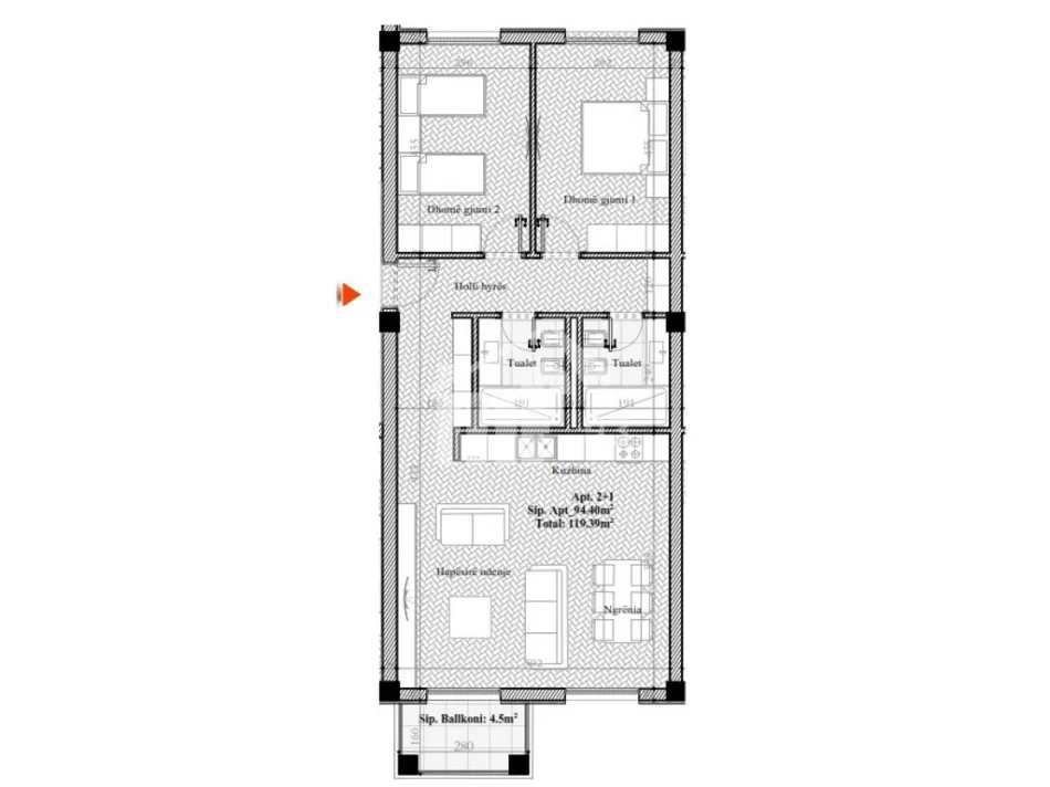 Tirane, shitet apartament 2+1 Kati 1, 119 m² 268.000 € (ROLLING HILLS LIQENI, FARKE)