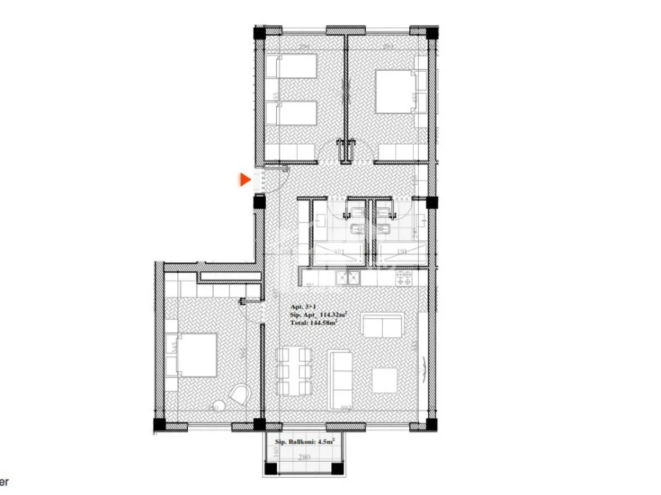 Tirane, shitet apartament 3+1 Kati 3, 144 m² 332.000 € (ROLLING HILLS LIQENI, FARKE)