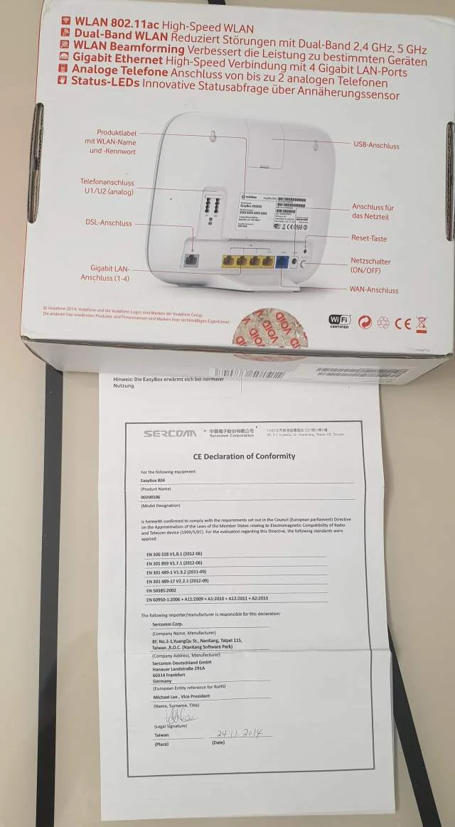 Tirane, shes pajisje Network Vodafone EasyBox 804       65  Euro