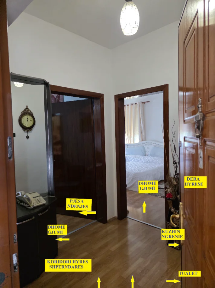 Tirane,Shitet Apart rinovuar & mirëmbajtur 3+1, kati 4,pallat ekzistus 5-kat,sip.82m²,Cmim172'000€, brenda unazës rr.Bardhyl/rr.H.Tasim 7-min Q-Tiranë