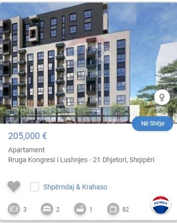 Tirane, shitet apartament 2+1 Kati 3, 75 m² 205.000 € (TE 21 RR. KONGRESI LUSHNJES)