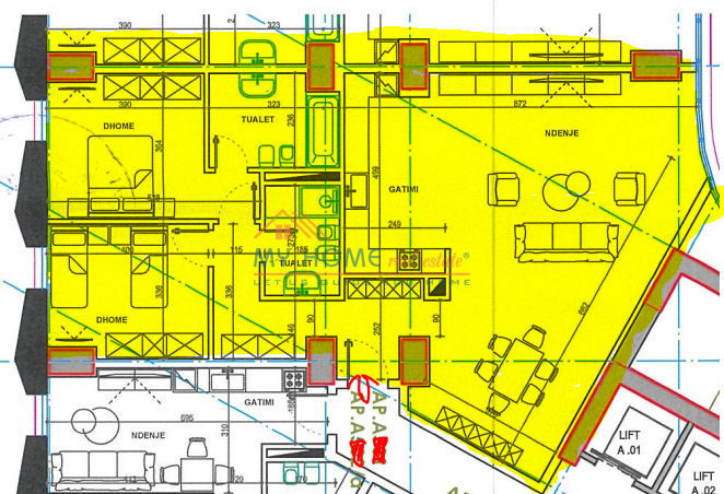 Tirane, shitet apartament 2+1+Ballkon Kati 5, 176 m² 529.000 € (Bulevardi Gjergj Fishta)