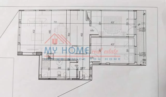Tirane, shes apartament 2+1+BLK Kati 7, 89 m² 155.000 Euro (Shkolla e Kuqe)
