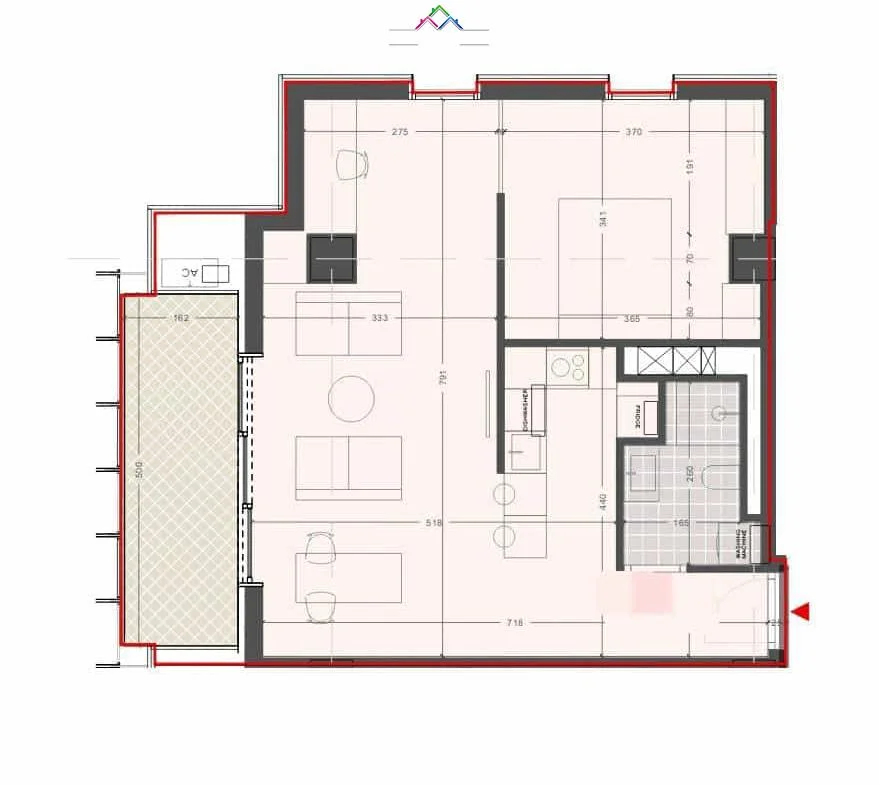 Tirane, shes apartament 1+1 Kati 6, 85 m² 136.500 € (Rruga Kastriotet)
