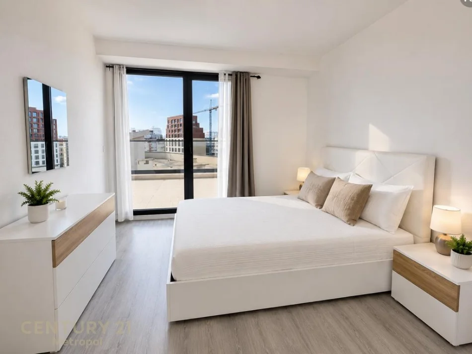 Tirane, jepet me qera apartament 2+1 Kati 8, 100 m² 600 € (Ish Fusha e Aviacionit)