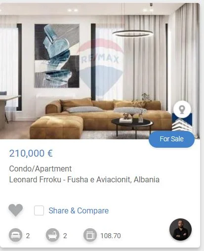 Tirane, shitet apartament 2+1 Kati 3, 108 m² 210.000 € (te green city fusha e aviacionit)