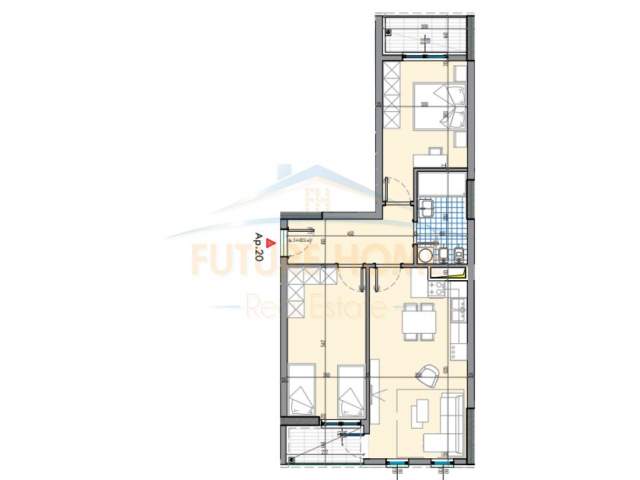 Tirane, shes apartament 2+1+BLK Kati 4, 95 m² 79.500 Euro (Univers City)