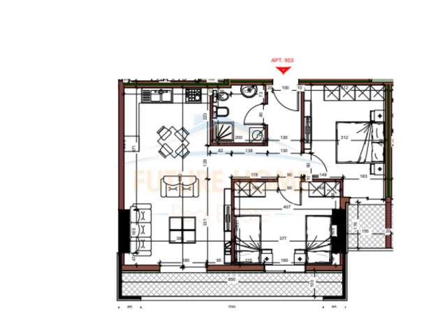 Tirane, shes apartament 2+1+BLK Kati 9, 97 m² 121.300 Euro (Golden Park)