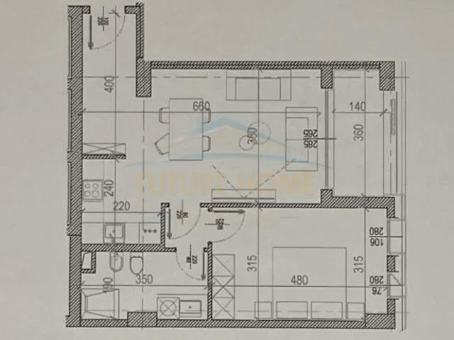 Tirane, shitet apartament 1+1 Kati 1, 9.300.000 Euro