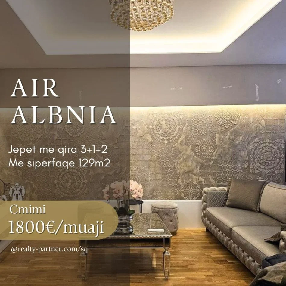 Tirane, jepet me qera apartament 3+1+Ballkon Kati 1, 129 m² 1.800 € (Rruga e Elbasanit)