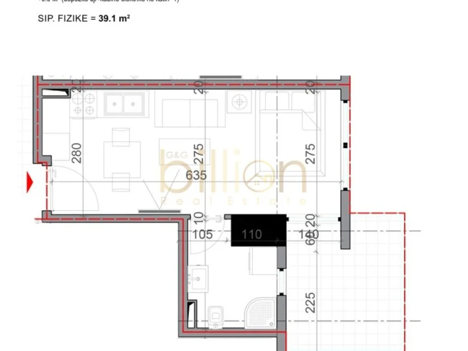 Lezhe Shengjin, shitet apartament Kati 3, 36 m² (Kune, Shëngjin, Albania)